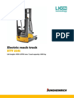 Electric reach truck with 1600 kg capacity and 4550-10700 mm lift height