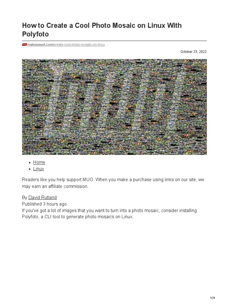 How To Create A Cool Photo Mosaic On Linux With Polyfoto PDF System
