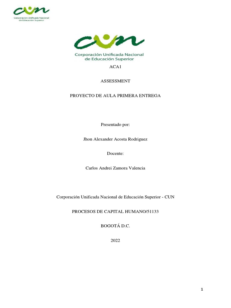 Aca 1 Procesos De Capital Humano Pdf Gestión De Recursos Humanos