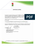 Certificado Laboral Johan Sambony