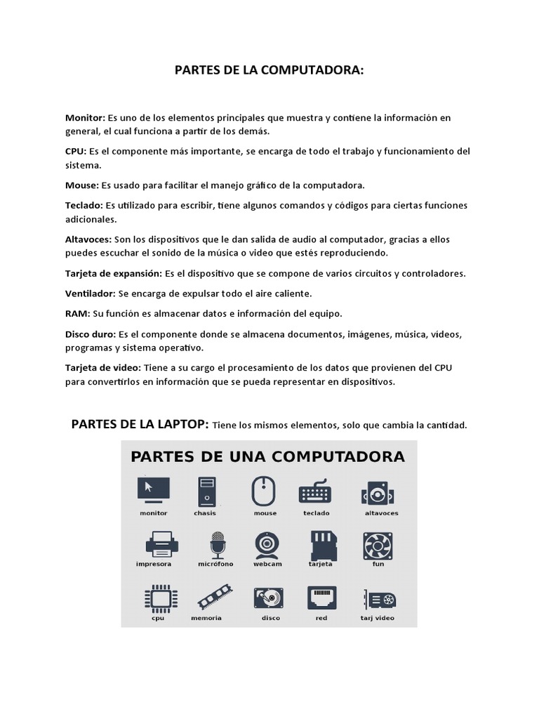 Partes de La Computadora | PDF