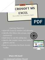 Lesson 1 MS Excel