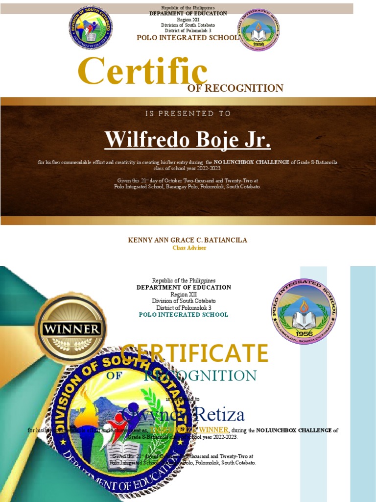 Award Certificates For Students PDF