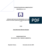 Influencia Del Horario de Alimentacion en El Comportamiento, Ritmos de Cortisol y Glucosa en Dorada