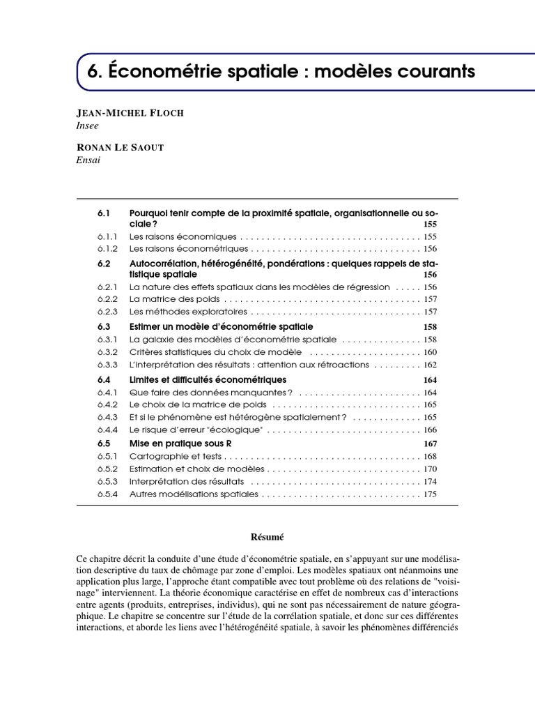 Modèles d'économétrie spatiale | PDF | Économétrie | Modèle mathématique