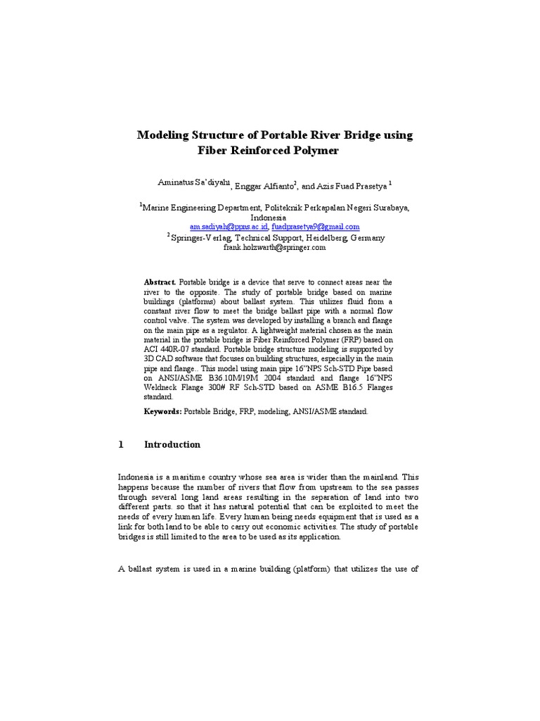 Portable Bridge Paper | PDF | Fibre Reinforced Plastic | Composite Material