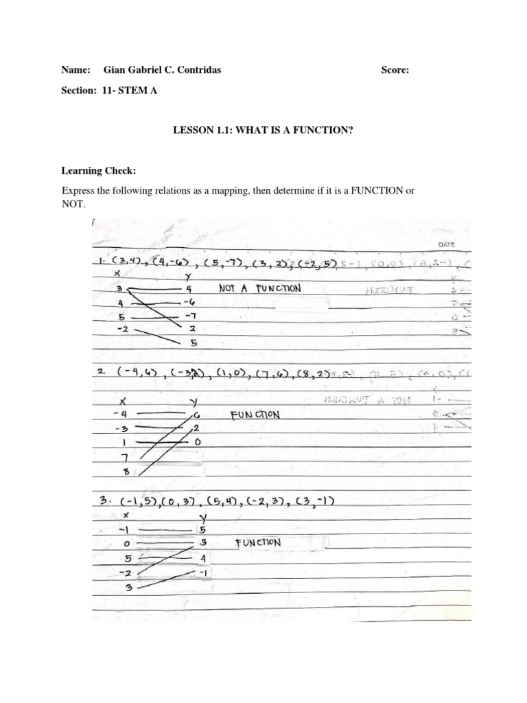 CONTRIDAS, GenMath-Learning Check 1.1 | PDF