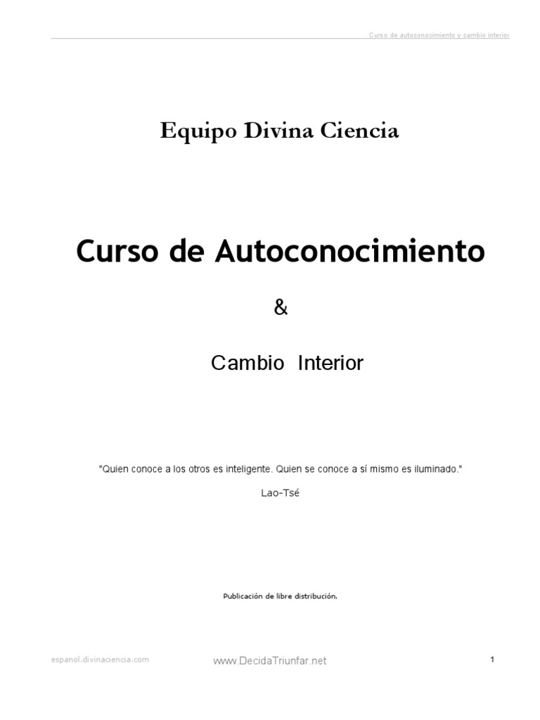 Curso de Autoconocimiento y Transformación | PDF | Esencia | Homo Sapiens