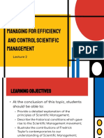 LECTURE 2 - Scientific Management