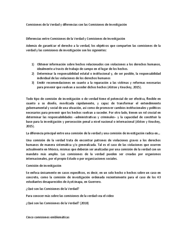 Comisiones de Verdad y Derechos Humanos | PDF | Violación | La ...