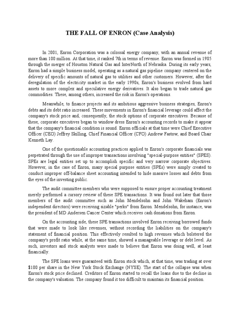 The Fall of Enron | PDF | Enron | Economies
