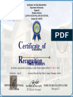 certificate of recognition