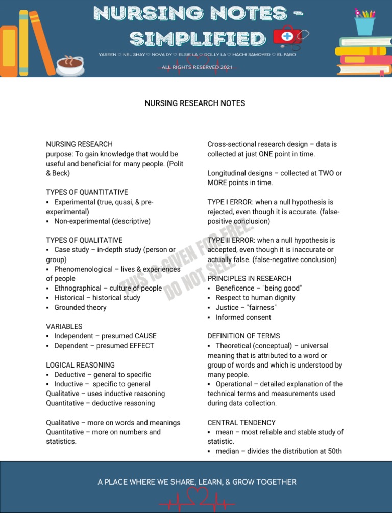 Nursing Research Notes | PDF