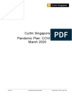 Curtin Singapore COVID 19 Pandemic Plan