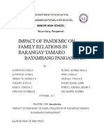 Impact of Pandemic On Family Relations in Barangay Tamaro - Group 3&4