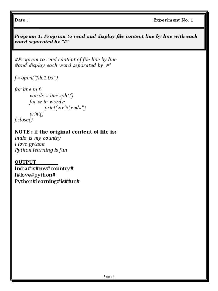 Computer science practical file xii 1 to 9 download free pdf letter