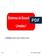 Sistemas Ecuaciones Lineales I