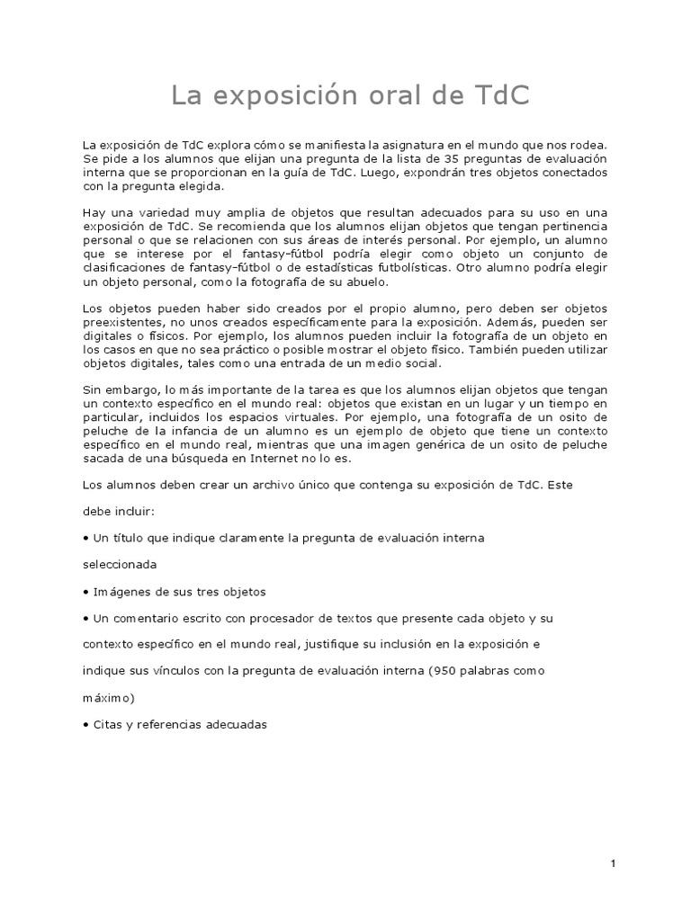 Explic Expos Oral y Ejemplos | PDF | Conocimiento | Traducciones