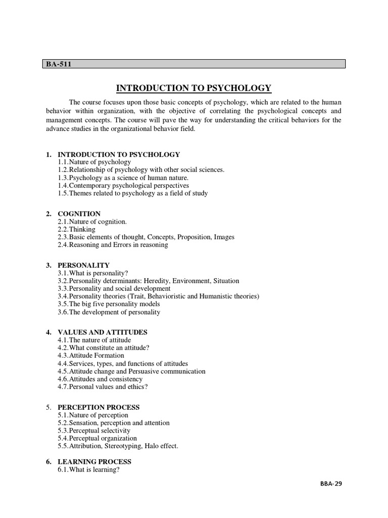 Introduction To Psychology | PDF | Attitude (Psychology) | Psychology