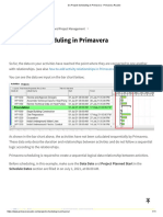 Do Project Scheduling in Primavera