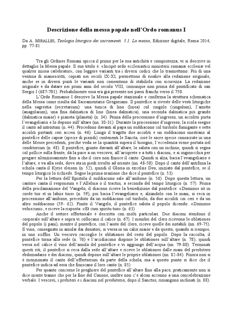 Ordo Romanus I | PDF