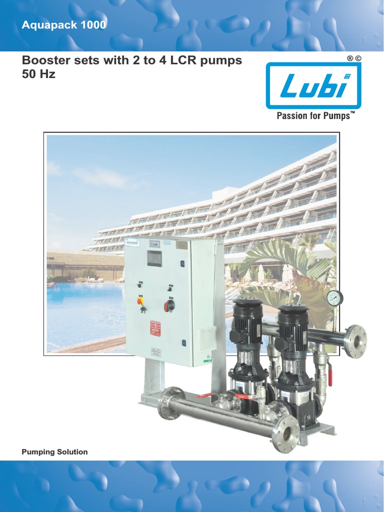 Aquapack 1000 Booster Sets Overview | PDF | Pump | Electric Motor