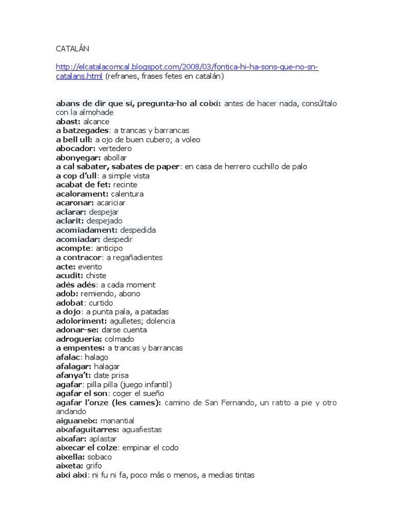 WHAT DOES SA MEAN IN CATALAN intelligence overview