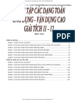 TUYỂN TẬP CÁC DẠNG TOÁN ỨNG DỤNG VẬN DỤNG CAO GIẢI TÍCH 11-12