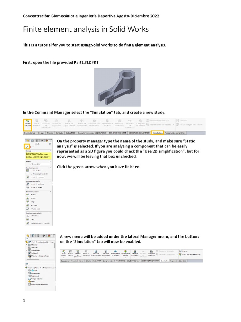 SolidWorks FEA Tutorial Guide | PDF | Deformation (Engineering) | Yield ...