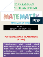 Pertidaksamaan Nilai Mutlak