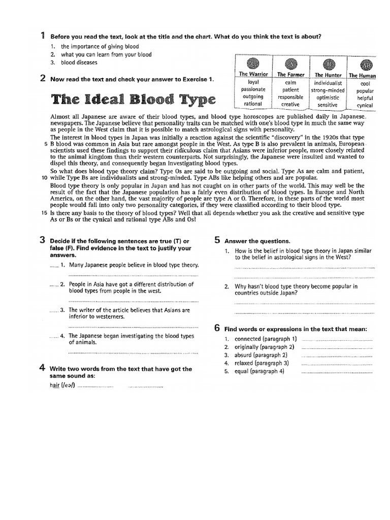 The Ideal Blood Type | PDF
