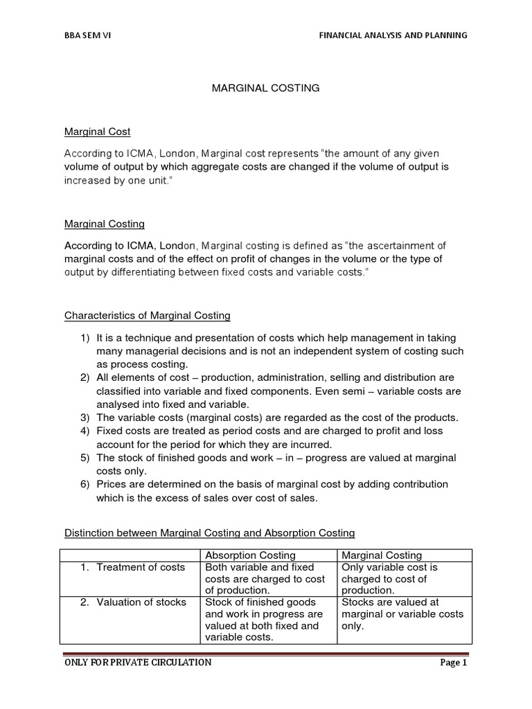 Marginal Costing in Managerial Decisions | PDF | Profit (Economics) | Cost