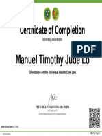 Certificate - of - Completion - Orientation On The Universal Health Care Law