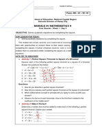 Module in Mathematics 9: Department of Education-National Capital Region Schools Division of Pasay City