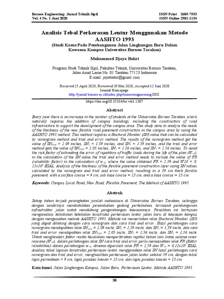 Aashto 1993 Method Analysis Of Flexible Pavement Thickness Pdf Road
