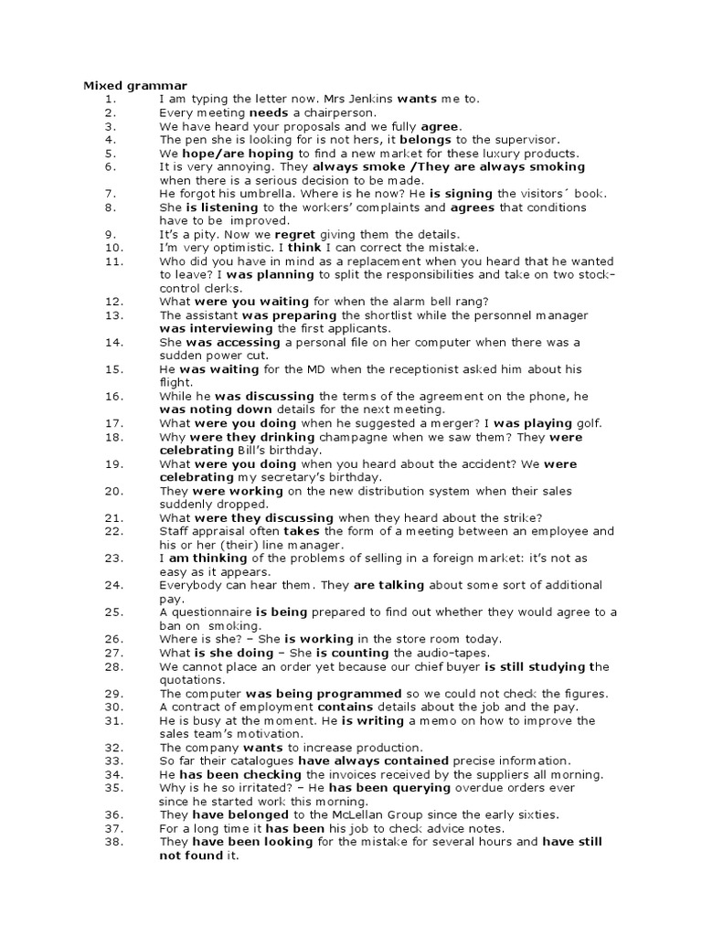 Mixed Grammar Practice Sentences | PDF | Insurance | Sales