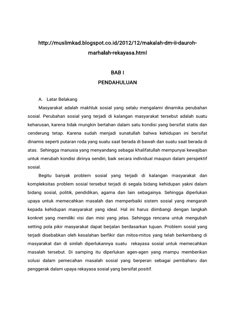 MAKALAH Perencanaan Sosial Rekayasa Sosial PDF