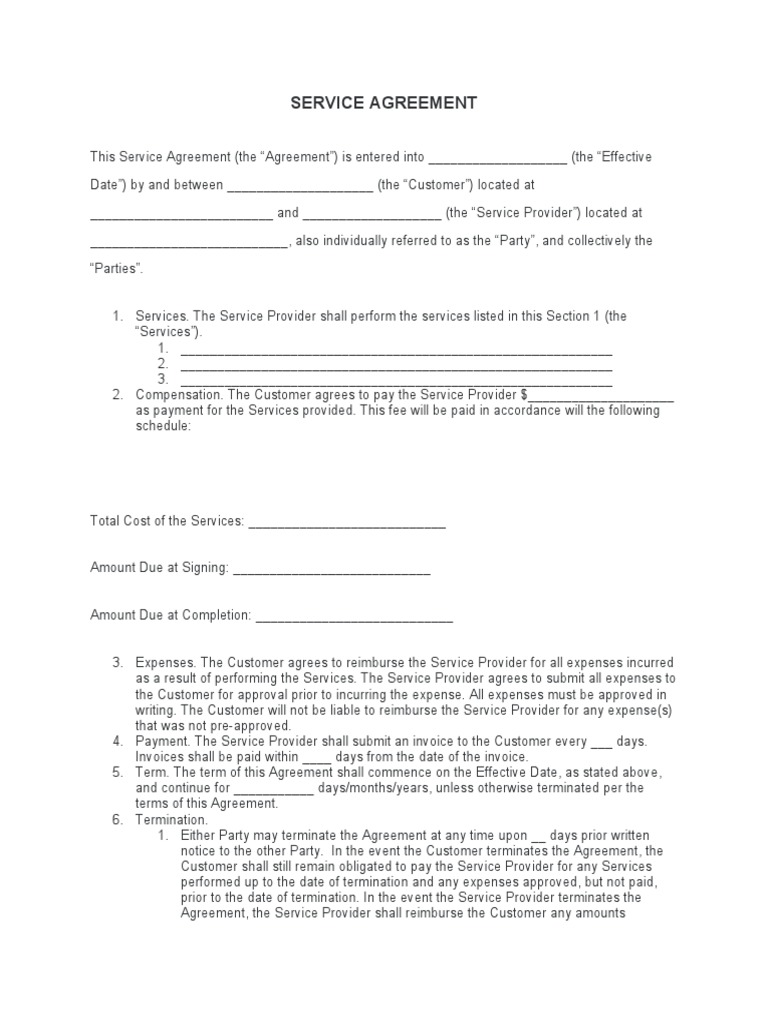 Service Agreement | PDF