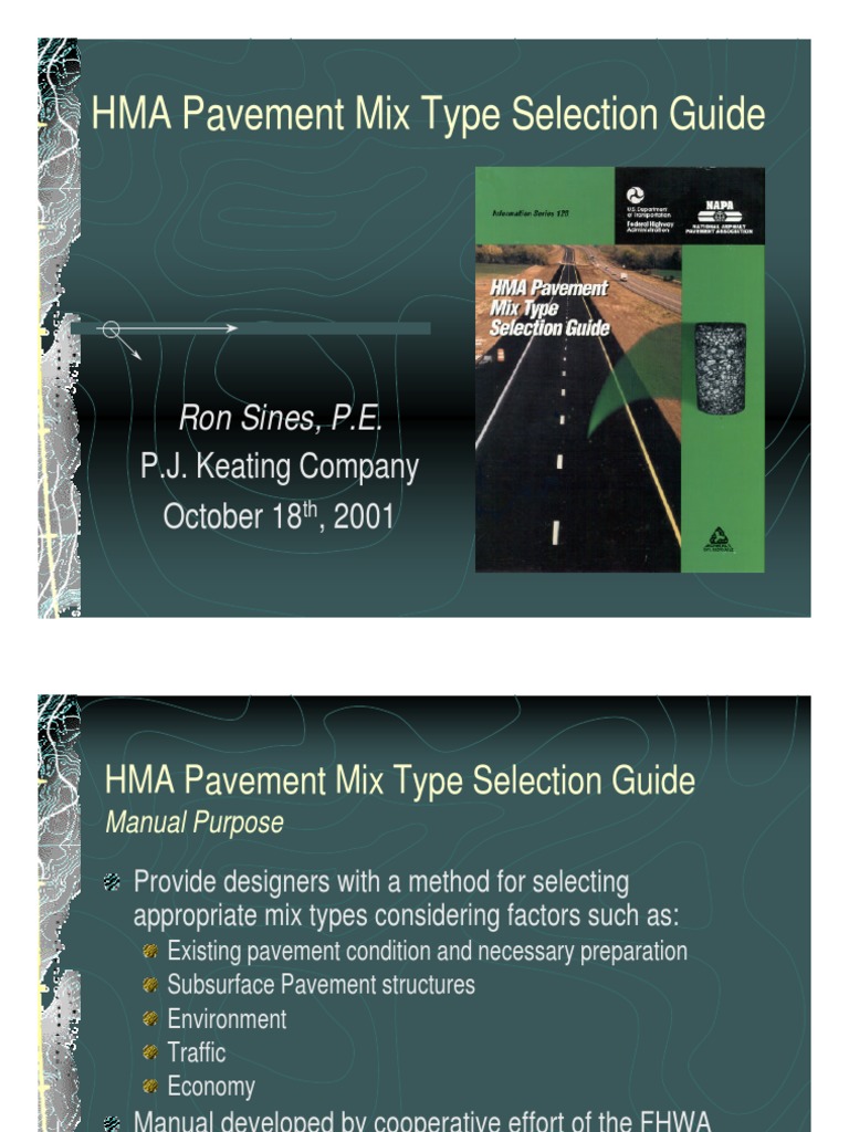 Hma pavement mix type selection guide pdf road surface transport