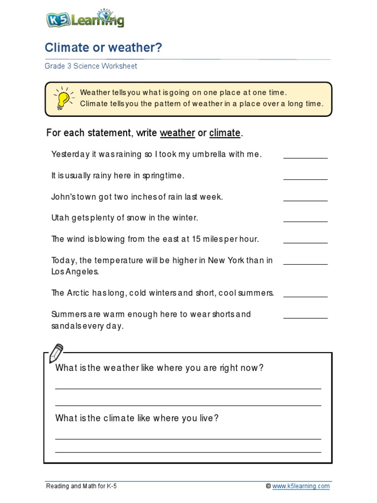 Grade 3 Climate C Pdf