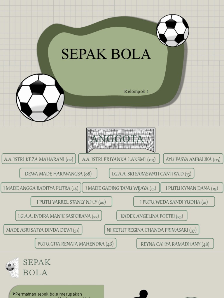 Tugas PJOK Sepak Bola (Kelompok 1) | PDF