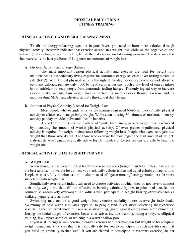 Path 2 Module 2.3 Handouts PDF Strength Training Weight Loss