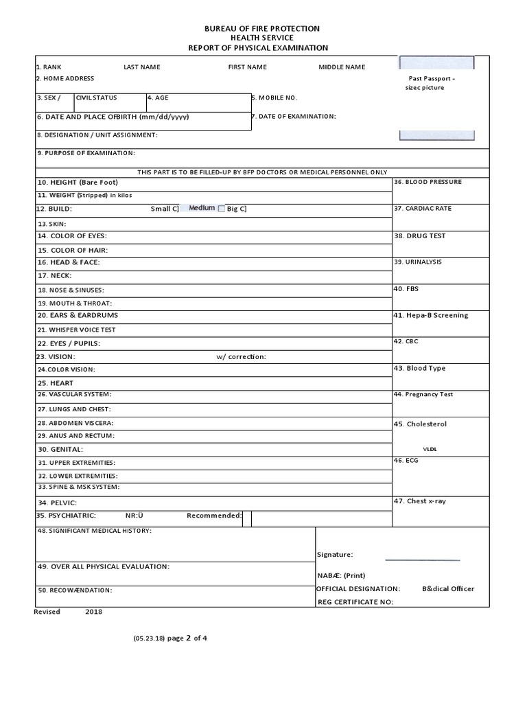 Report of Physical Examination | PDF | Physical Examination | Heart