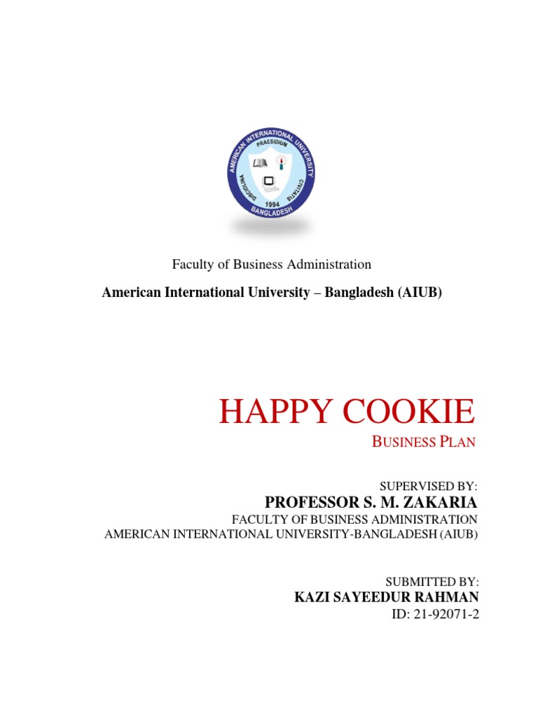Business Plan Happy Cookie Pdf Pdf E Commerce Internet