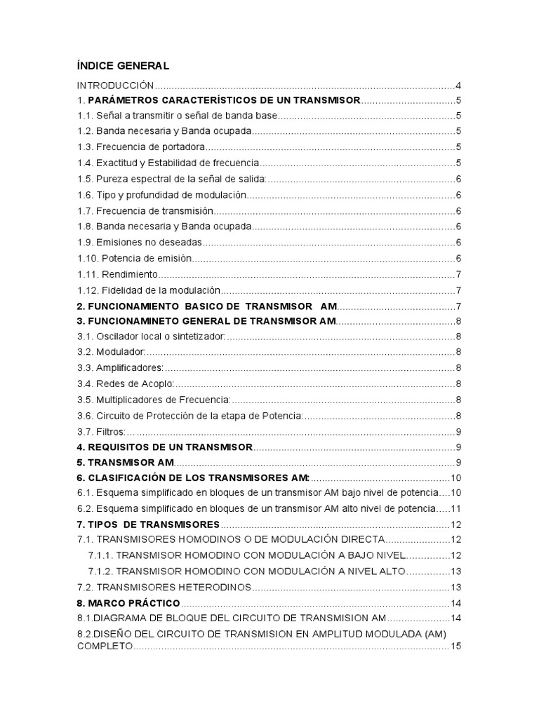 Transmisor Am | PDF | Transmisor | Modulación