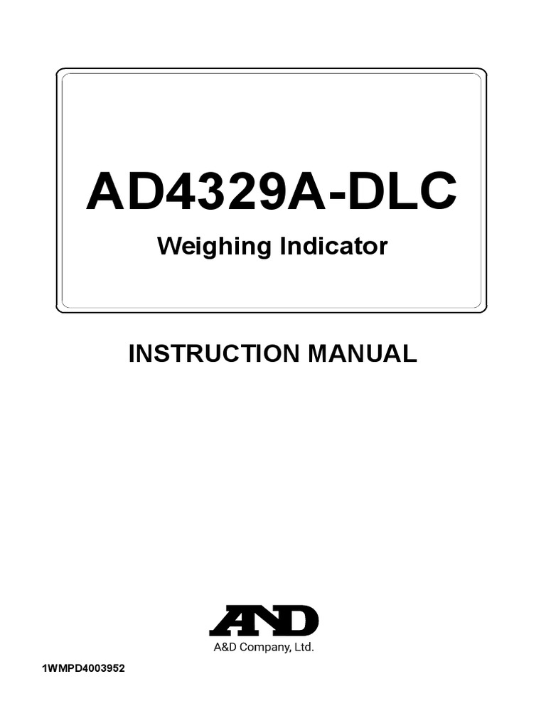 AD4329A Weighing Indicator Manual | PDF | Weight | Calibration