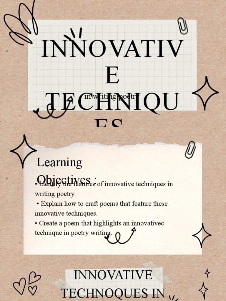 Innovative Techniques in Writing Poetry PDF Poetry Writing
