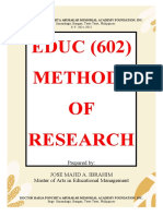 Methods of Research 2
