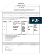 Formato Programa y Plan de Auditoria