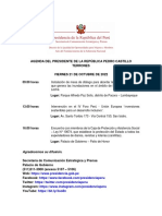 Agenda Del Presidente de La República Pedro Castillo Terrones Viernes 21 de Octubre
